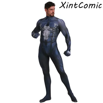 

Child Adult Black Spiderman Boys Venom Spiderman Movie Character Cosplay Superhero Halloween Carnival Fancy Costume