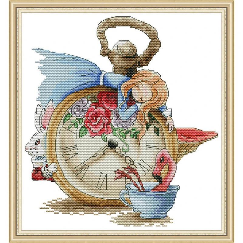 Everlasting Love Sleeping Alice Chinese Cross Stitch Kits Ecological Cotton Printed 11CT 14CT DIY Christmas Decorations For Home | Дом и сад