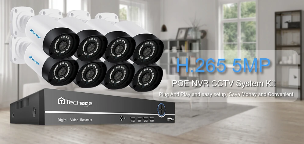 8CH 5MP POE Комплект H.265 CCTV система безопасности до to16ch NVR наружная Водонепроницаемая ip-камера обнаружения движения P2P видео набор для наблюдения