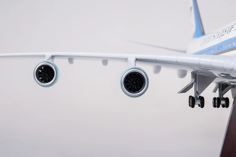 47 см 1/150 масштаб ВВС один самолет модель США boeing 747 литой самолет W светодиодный светильник и колеса смолы пластиковый сплав модель самолета