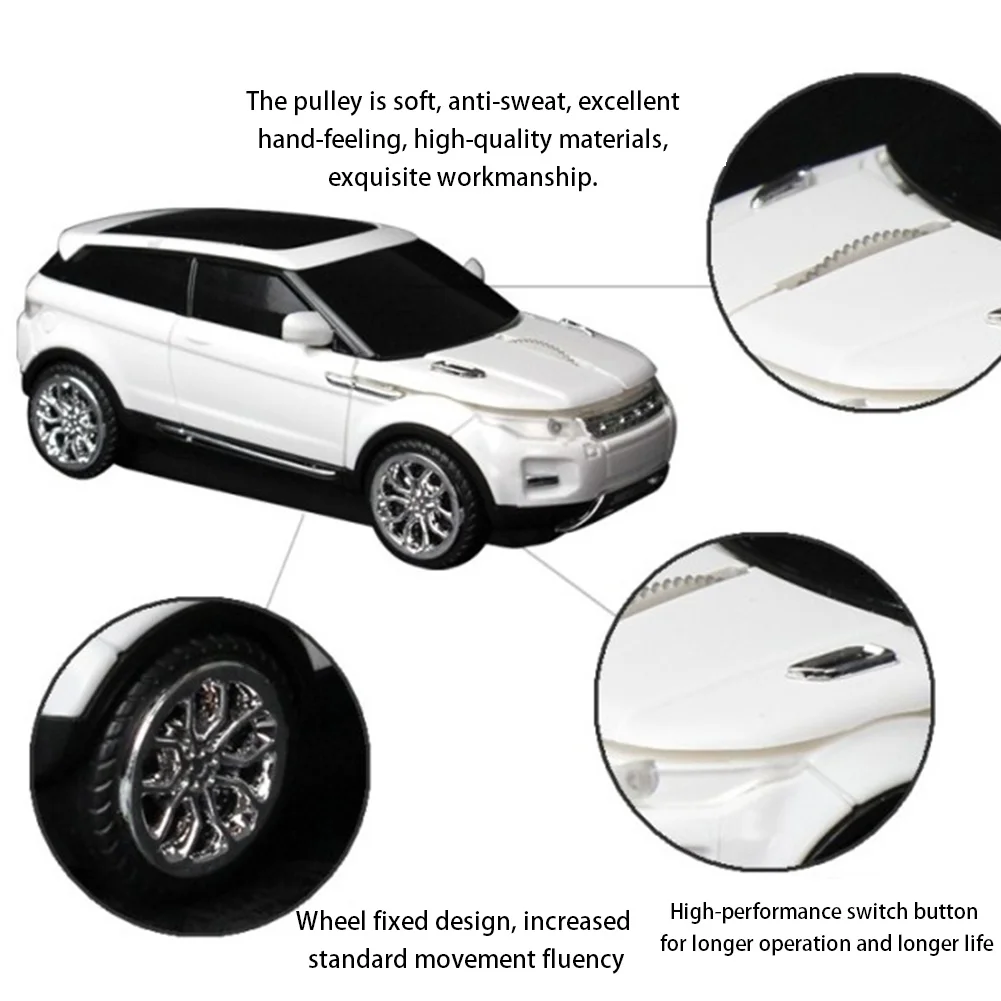 2.4GHz High Accuracy Optical Car Shape With USB Receiver Mouse Home Office LED Light Gaming Ergonomic For PC Tablet Wireless 3D