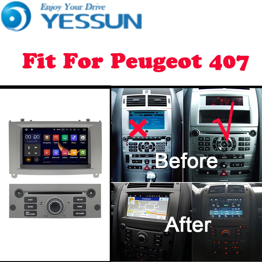 Yessun For Peugeot 407 2004~2010 Android Multimedia Player System Car Radio Stereo Gps Navigation Audio Video|Stereo Gps|Car Radio Stereogps Stereo - Aliexpress