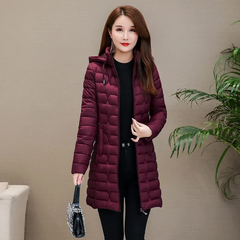 

2019 Autumn & Winter New Style Europe And America Elegant Slim Fit Warm Lightweight Cotton-padded Clothes Women's down Jacket Co