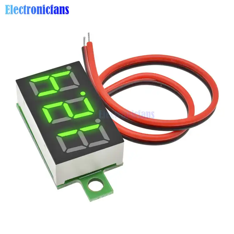 0,36 pulgadas DC 4,7-32 V volt/ímetro de pantalla de 3 d/ígitos Mini LED Panel digital volt/ímetro instrumento rojo//azul//verde verde