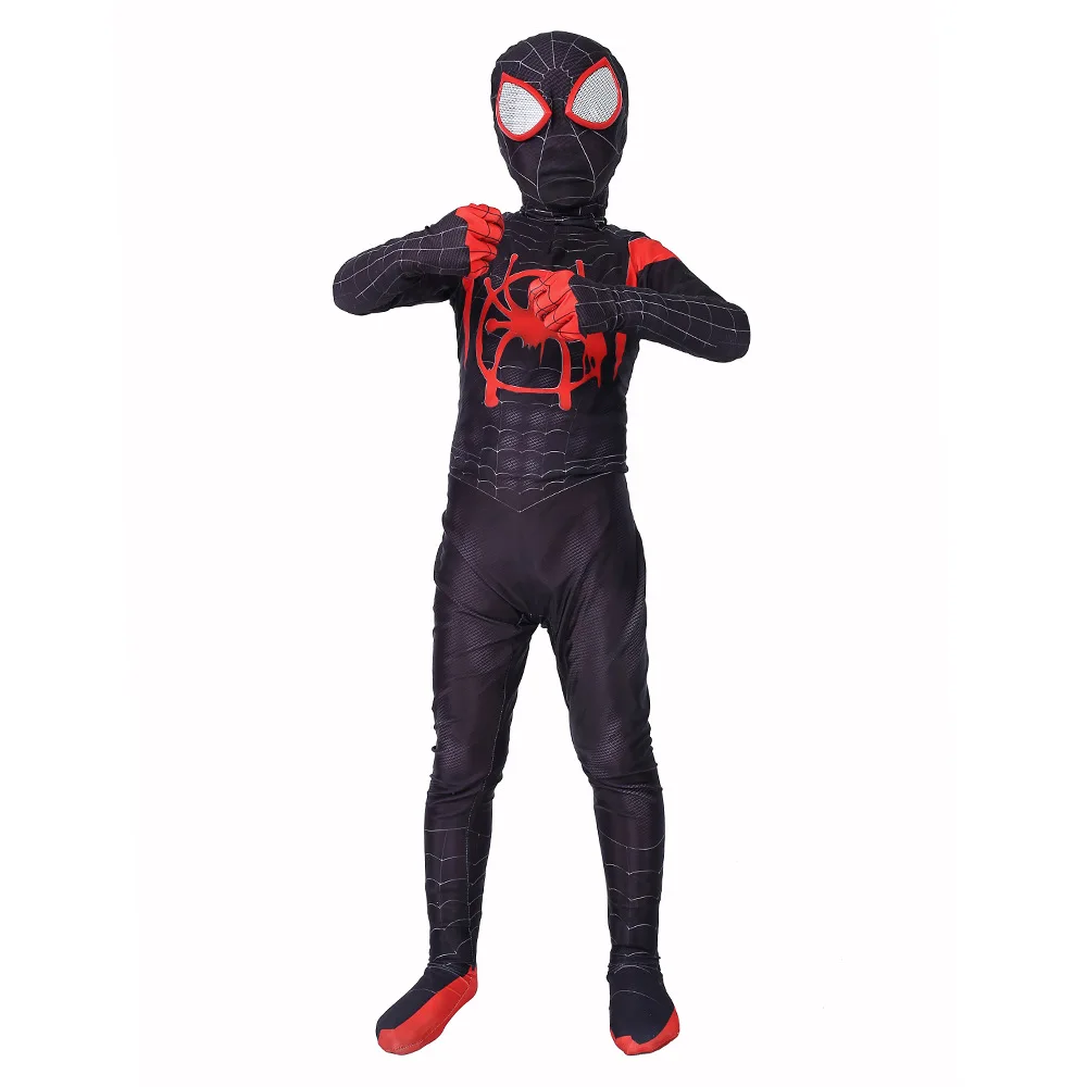 Детский Spider-man с пауком, стихами, Майлзом Моралесом, карнавальный костюм, костюм Человека-паука, Детский 3d костюм зентай, косплей, комбинезон, боди