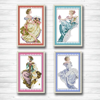 

Winter queen beautiful girls decor painting counted printed on canvas DMC 11CT 14CT Cross Stitch kits embroidery needlework Sets