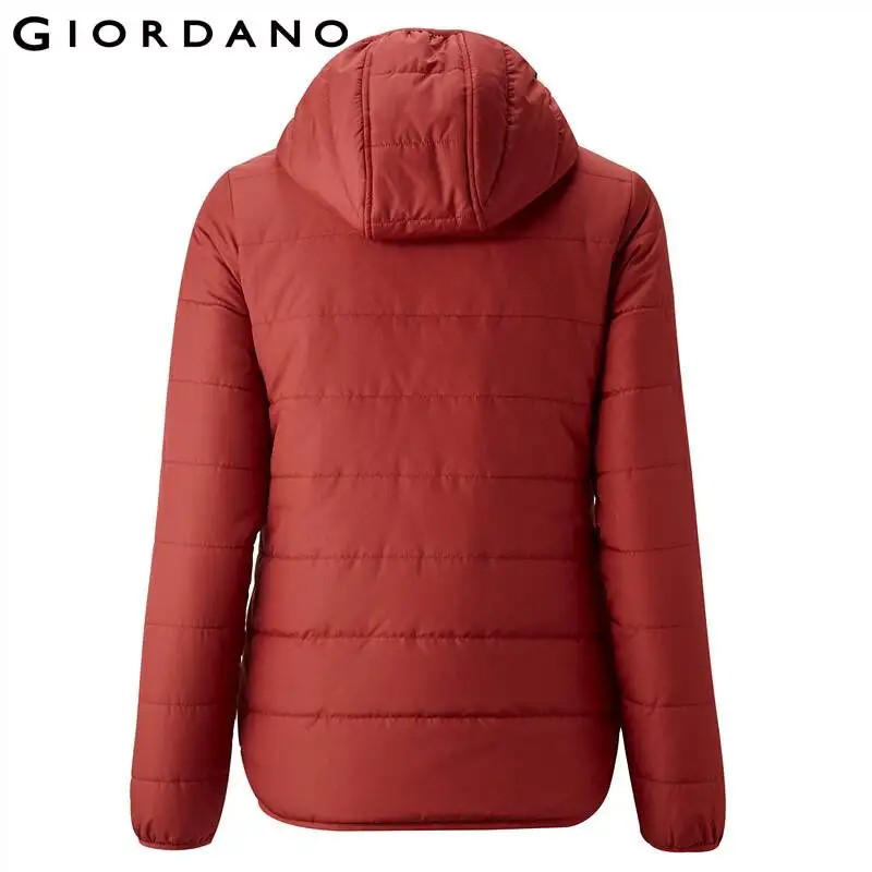 Giordano Женское пальто женское однотонное пальто с капюшоном Think Zipper Fly Abrigos Mujer Invierno Soild color Casaco Feminino 05379656