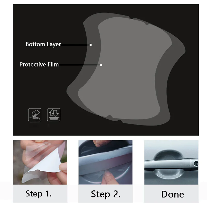 5 шт./компл. прозрачная автомобильная ручка Защитная пленка двери автомобиля наклейки на автомобиль винил анти-стойкая к механическим повреждениям хуже, автоаксессуары