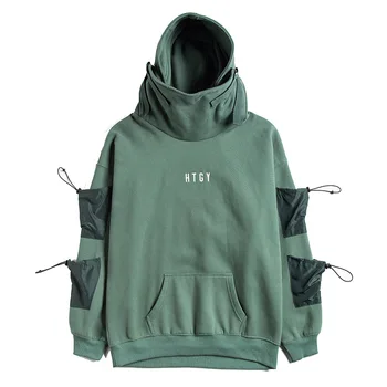 

EWQ / men's wear Spring tooling sweatshirt men's tide loose oversize Japanese hoodie male functional style long sleeve top Y2222