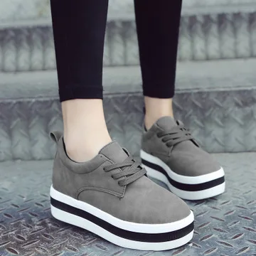 British wind thick bottom platform shoes female spring new wild Korean version of the increase sports student single shoes