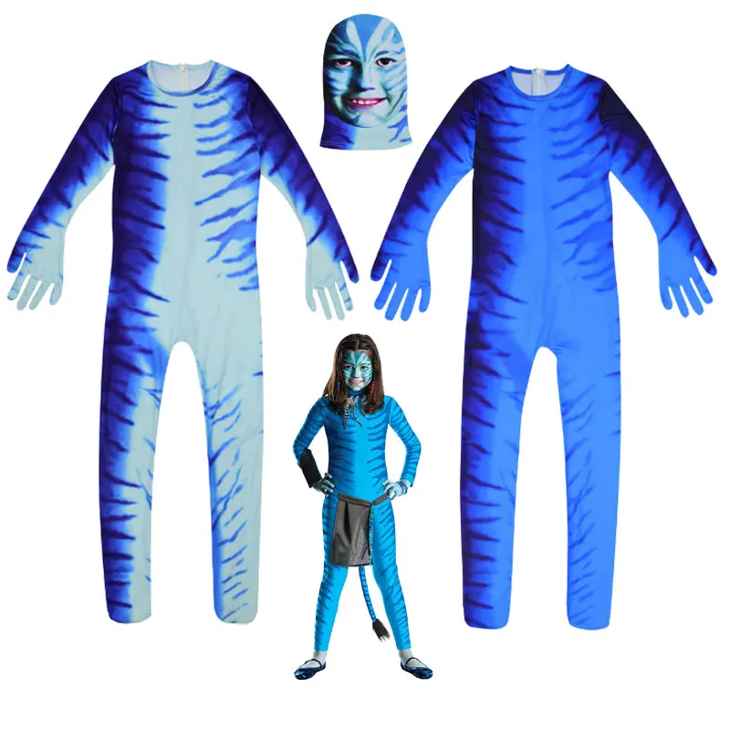 Карнавальный костюм из фильма Аватар 2 для взрослых и детей зентай героя Детский