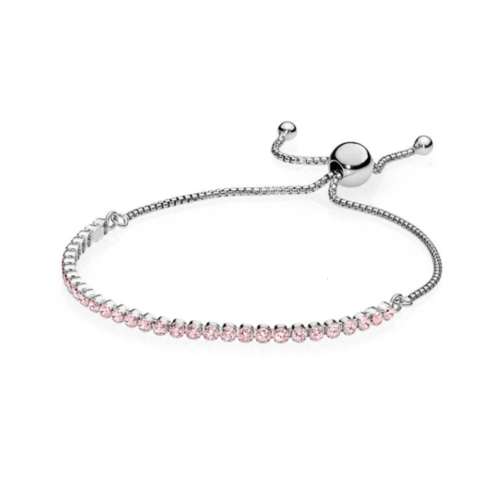 925 NEW Pure Silver Color Charms Bracelets Women Accessories Jewelry Christmas Gift
