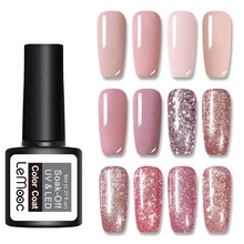 LEMOOC 8 мл УФ-гель для ногтей Розовое Золото Блестки замачиваются УФ-гель лак цветной лак для ногтей DIY лак для ногтей