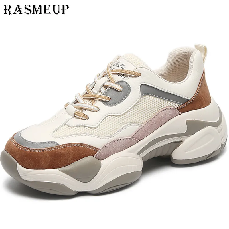 

RASMEUP Hot Sale 2019 Summer And Autumn New Sports Shoes Tide Shoes Women's Shoes Thick Bottom Mesh Breathable Shoes Dad shoes