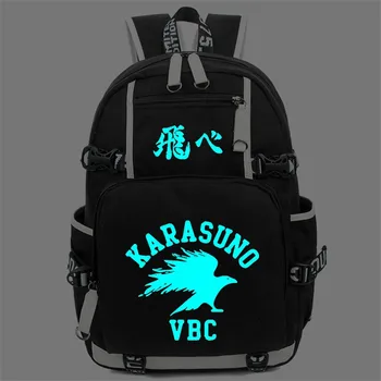 

Anime Haikyuu Haikiyu Karasuno Cartoon Luminous Student School Shoulder Bag Cosplay Backpack Teenage Laptop Travel Bags