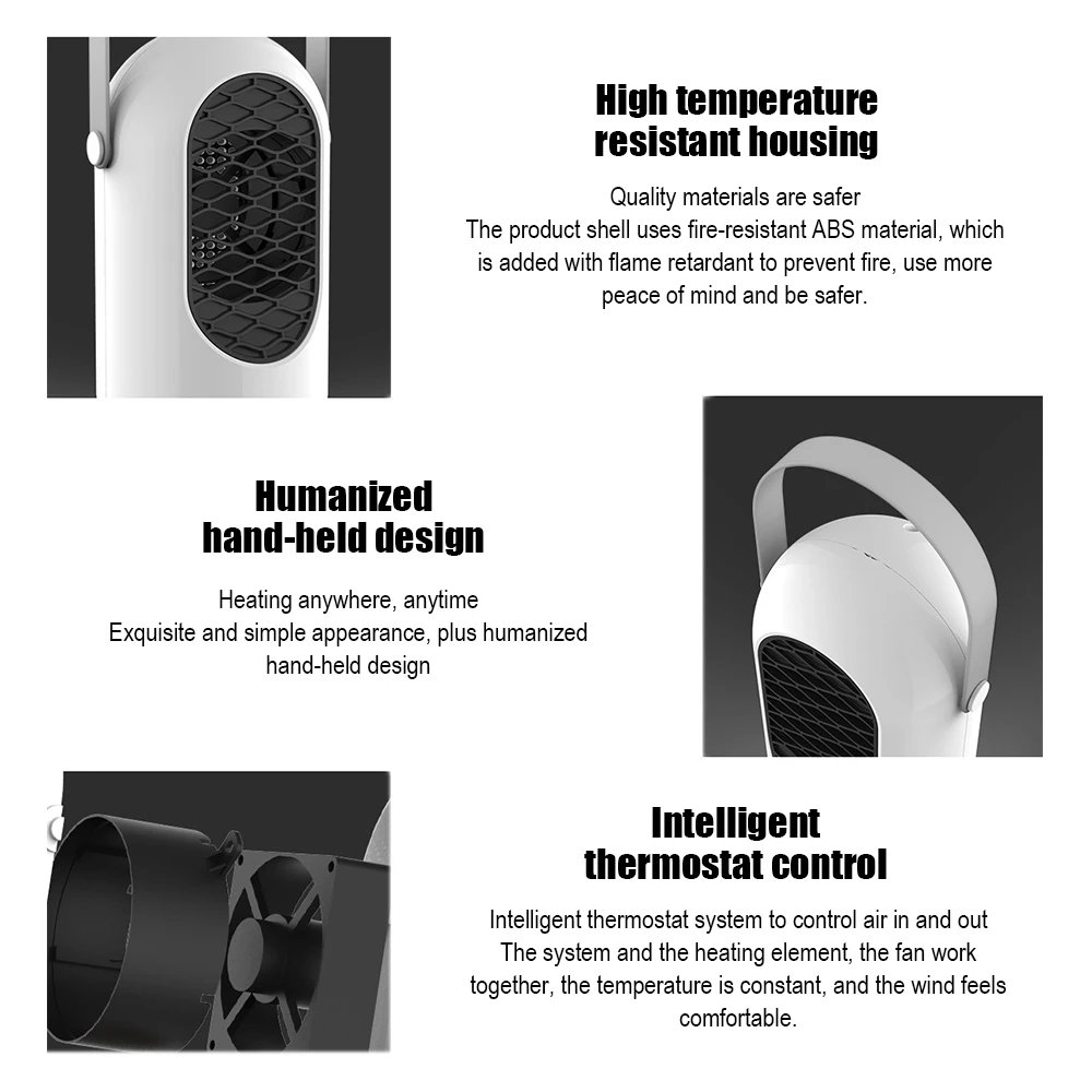 Зимний настольный мини-электрический обогреватель с качающейся головкой, обогреватель, портативный, экономичный, защита от перегрева, экономия пространства в офисе