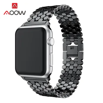 

Stainless Steel Jewelry Watchband for Apple Watch 4 5 38mm 42mm 40mm 44mm Women Fashion Bracelet Band Strap for iWatch 1 2 3