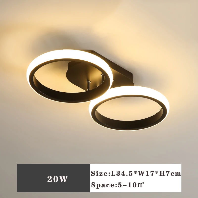 LED Ceiling Lamp for Corridor Balcony Black&white 20W 22W 32W 36W Indoor Ceiling Lighting for Bedroom Living Room 110-220V wireless ceiling light