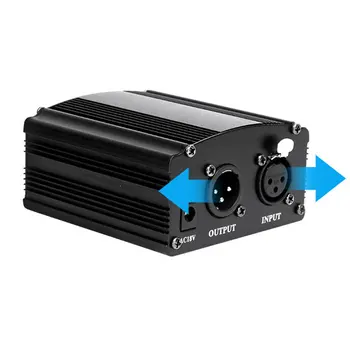 

Wholesale Microphone 1-Channel 48V Phantom Power Supply+Adapter AU US EU Plug for Any Condenser Microphone Recording