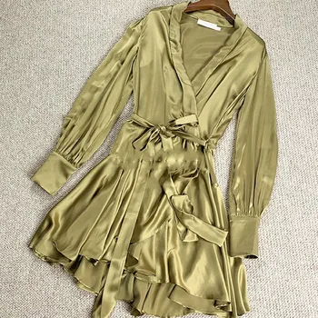 

LouLan Queen Women Runway/Summer/Yellow/Party/Beach/Elegant Dress V-neck Women Summer Dress Woman Party Night 2020