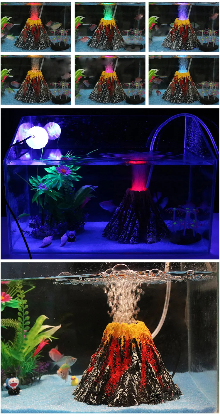 Manufacturers Small Fish Tank Model Aquatic Plants Creative Decorations Aquarium False Volcano Stone Resin Decorations Landscapi