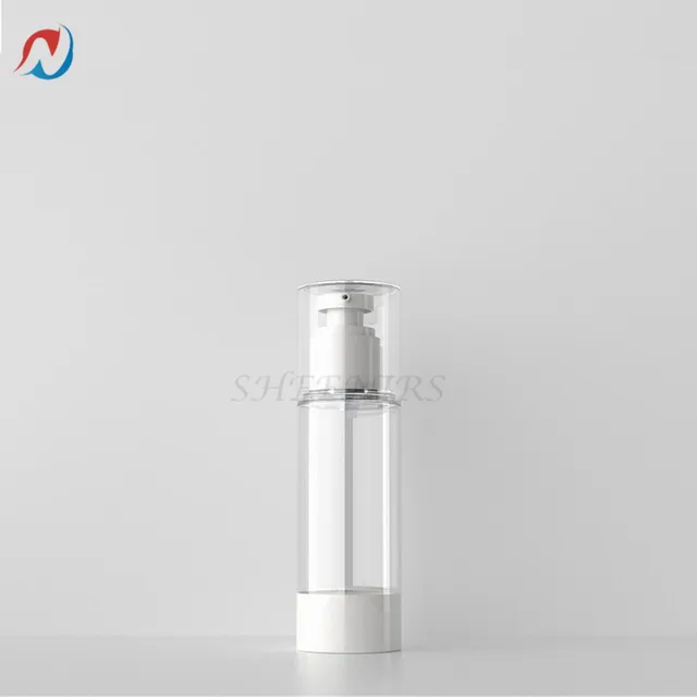 2pcs 15ml/30ml/50ml/80ml/100ml Airless Lotion Cream Pump Bottle Refillable Empty Clear Travel Containers Liquid Vacuum Press Jar 50ml
