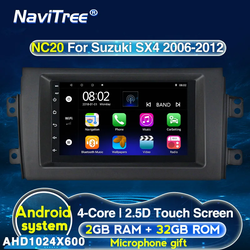 Для Suzuki SX4 2006-2013 четырехъядерный 7 дюймов 1024*600 Bluetooth 2din автомобильный DVD-плеер