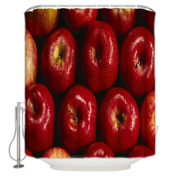 

Food Fruit Red Apple Waterproof Shower Curtain Home Decoration Shower Curtain Bathroom Accessories