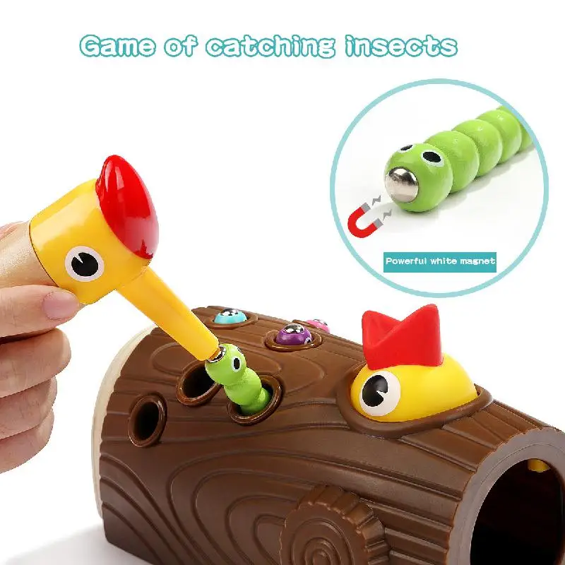Деревянные дошкольные Обучающие игрушки Монтессори игрушка для ловли насекомых