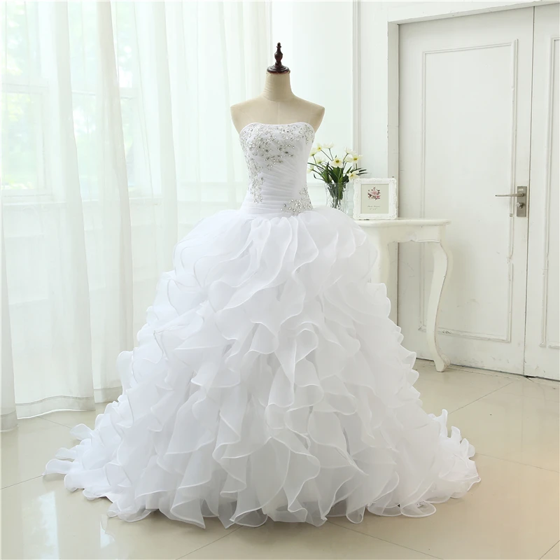 Модная линия Vestidos De Noiva Аппликация с халат, украшенный бисером De Mariage свадебное платье с оборками свадебные платья Casamento YN3300