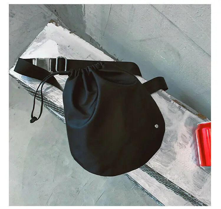 Harajuku Unisex Women Men Oxford Adjustable Drawstring Large Capacity Crossbody Shoulder Bags Cool Girls Boys Messenger Bags