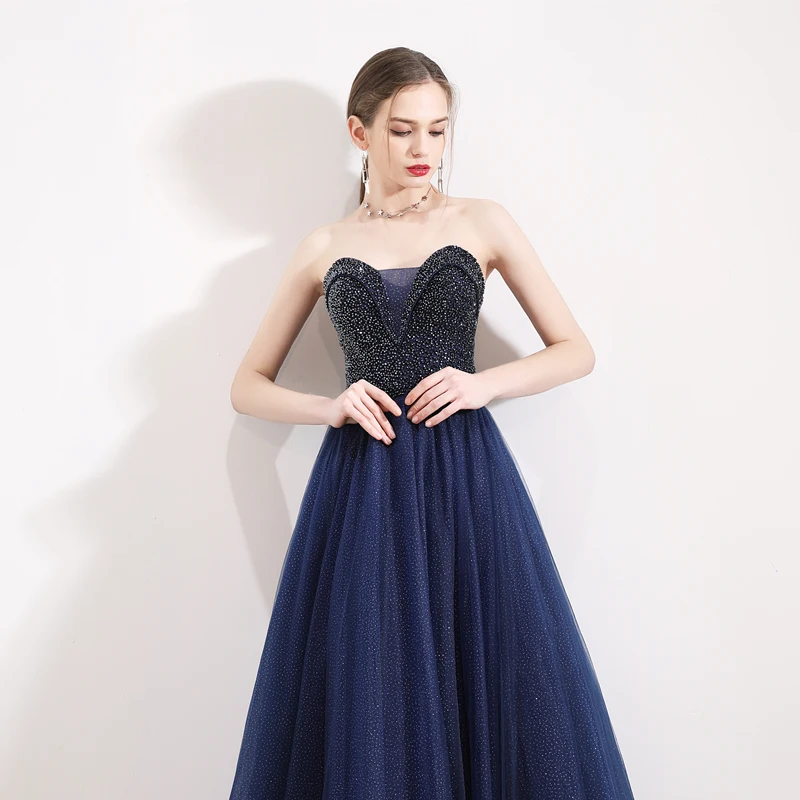 Расшитое бисером платье для выпускного вечера без бретелек Vestido de Festa robe de mariee robe для причастия девушки, платье с бусинами, вечерние платья