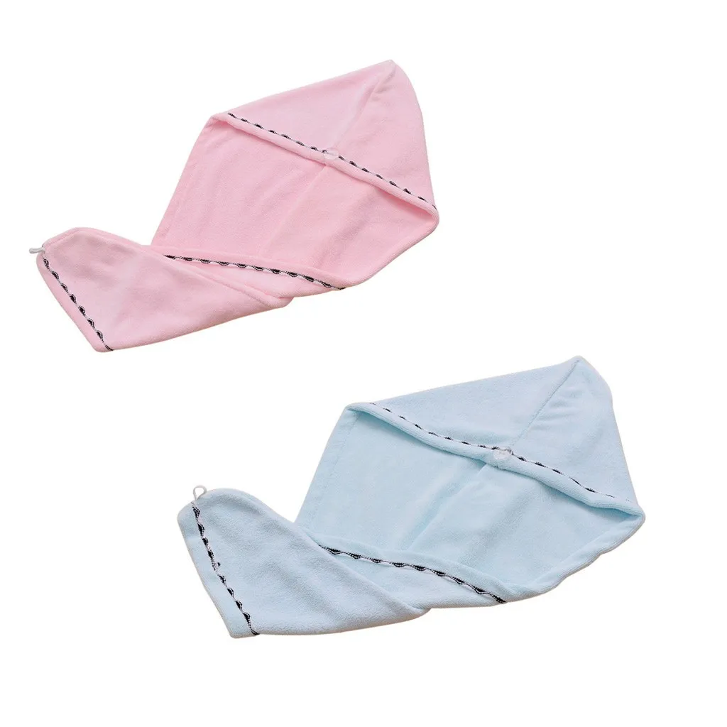 2PCs Microfiber Bath Towel Hair Quick Drying Lady Bath Towel Soft Shower Cap Hat for Lady Man Turban Head Wrap Bathing Tools#S