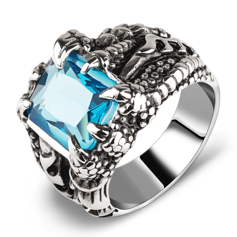 

Ring Men's Retro Order Hot Selling AliExpress Hot Selling Origional Customizable Gemstone Titanium Steel Korean-style Dragon Cla