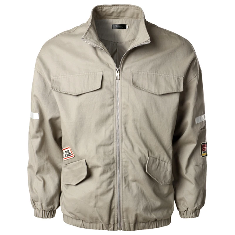 

Autumn Mens Jackets Bomber Jacket Men Printed Casual Cargo Style Jacket for Men Zipper Jacket with Pocket Brand New Men Clothing