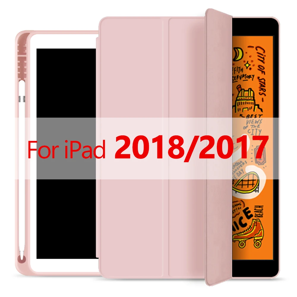 pink 2018 9.7 Для ipad чехол карандаш держатель Funda для ipad 6-го поколения для ipad Mini 5 ipad 10,2 / 9,7 чехол - Цвет: pink 2018 9.7