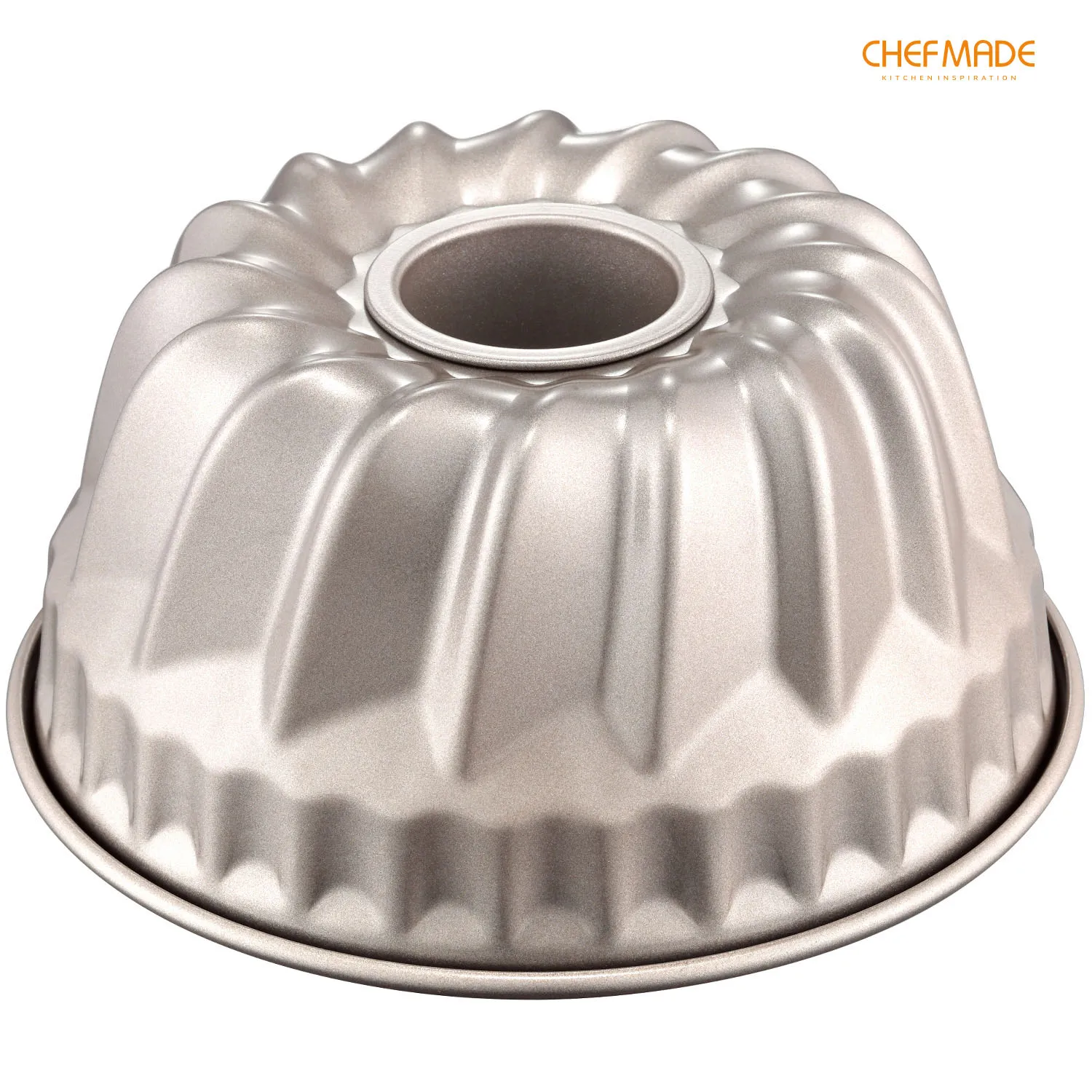 

CHEFMADE 7-Inch Bundt Cake Mold, Non-Stick Vortex-Shaped Kugelhopf Bread Tube Pan, FDA for Kitchen Oven Baking