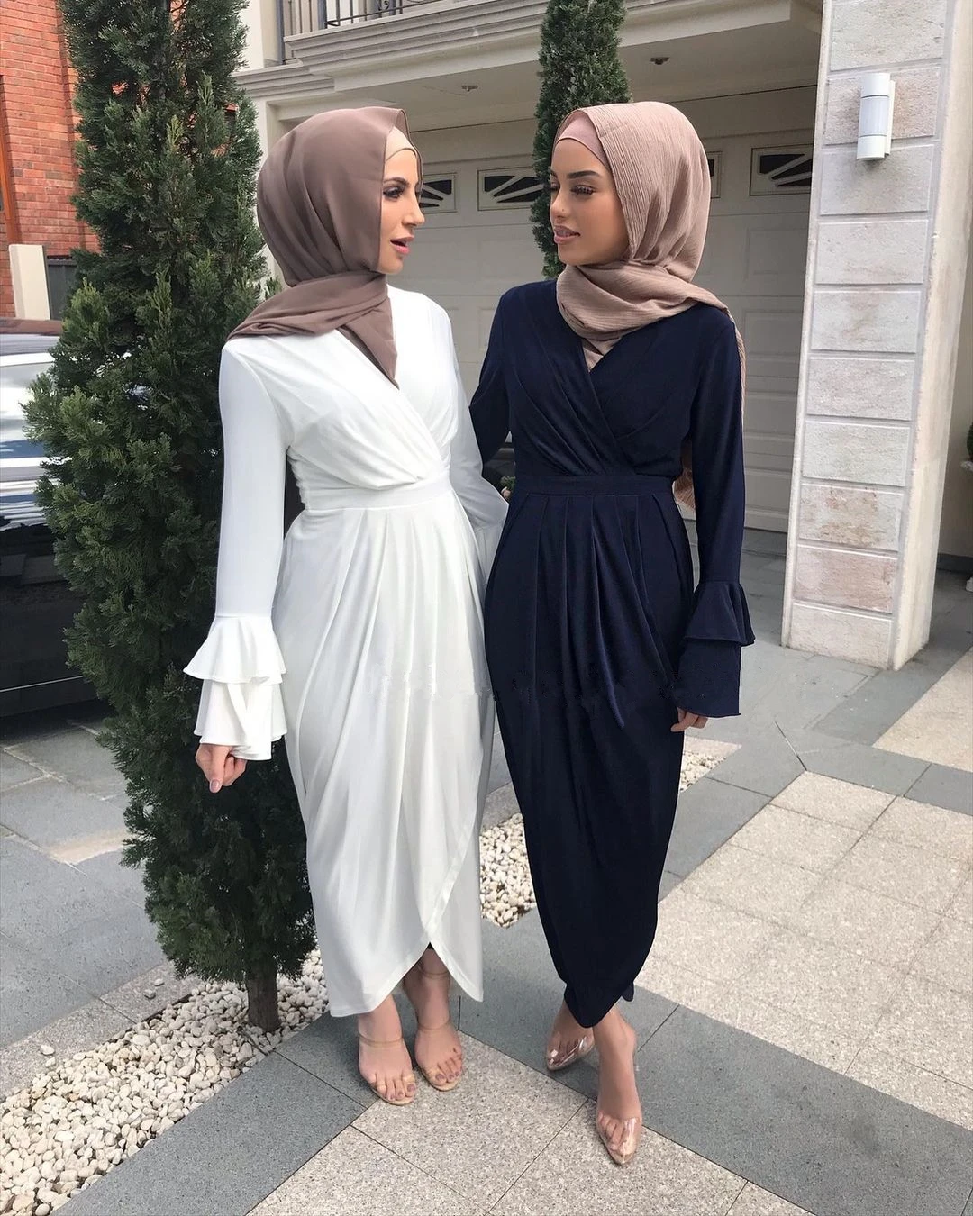 Wrap Front Maxi Dress Abaya Muslim 