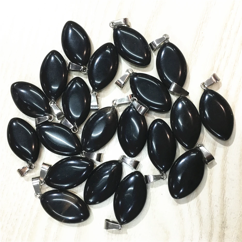 black stone Горячая мода унисекс натуральные драгоценные камни камень Кристалл Подвески бирюза амулеты Mariquesa Для Изготовление Ювелирных ожерелий 25 шт - Окраска металла: black stone