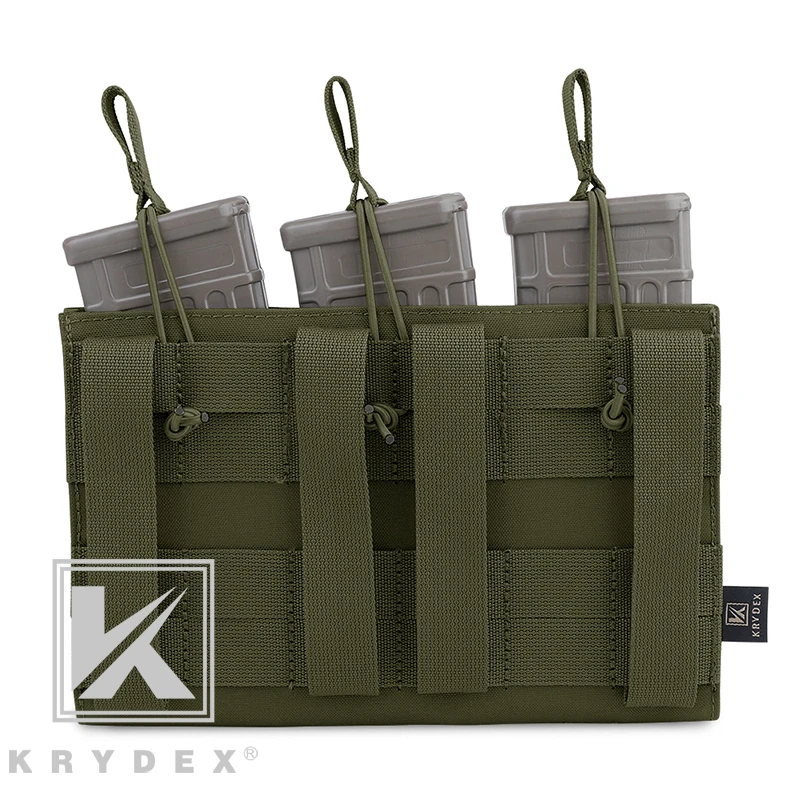 KRYDEX Тактический тройной Открытый верх подсумок для стрельбы страйкбол военный 5,56 и пистолет MOLLE/PALS кобура Mag Чехол Перевозчик RG