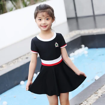 

Flounce Short Sleeve Swimsuit Skirt One Piece Swimming Costume For Kids Girls Swimwear Children Swimming Suit bathing Suits
