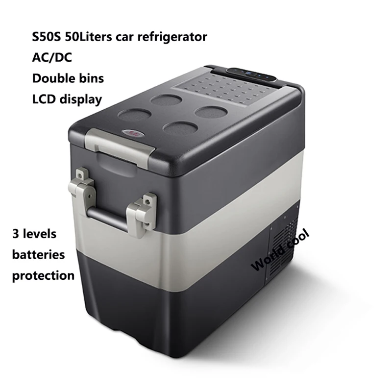 Mini Refrigerator Camping Refrigerator 50L AC DC12/24V Compressor Camping Picnic Outdoor Portable Car Refrigerator Deep Freezer Cooler Box Mini Fridge Traval Home Use