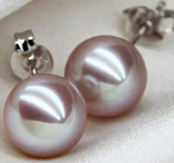 

Jewelry Free Shipping elegant pair of AAA10-11mm south sea lavender pearl earring