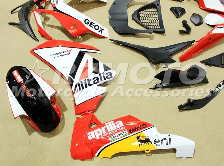 Полный мотоцикл полный комплект обтекателя для Aprilia RSV4 1000 2010 2011 2012 2013 АБС-пластик белого и красного цветов