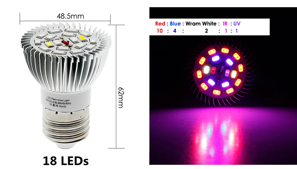 Светодиодный светильник для выращивания растений E27, полный спектр, 18 Вт, 28 Вт, 30 Вт, 50 Вт, 80 Вт, для гидропоники, светильник для растений, AC85-265V, 110 В, 220 В, светодиодный светильник для выращивания растений