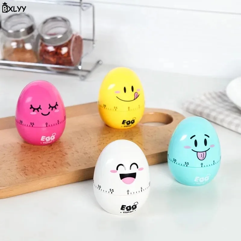 

BXLYY Cute Egg Shape Timer Plastic Mechanical Timer Countdown 60 Minutes Kitchen Accessories Cooking Tools Gifts Christmas.8z