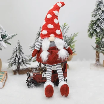 

Christmas Elf Decoration Handmade Stripe Sitting Standing Gnome Swedish Doll Toy