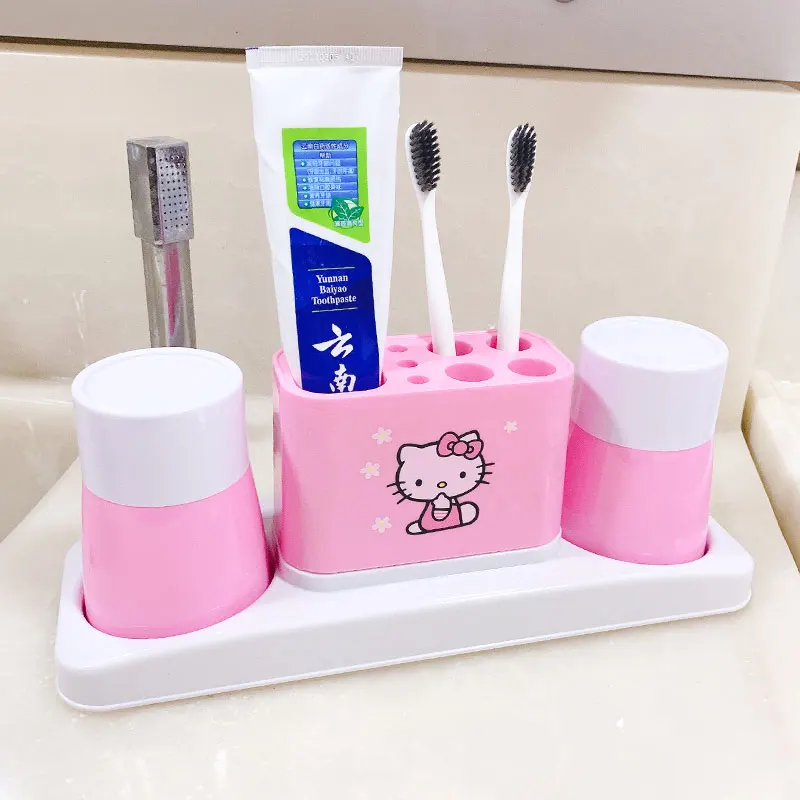 Ванная комната зубная паста зубная щетка стойка пара креативная зубная чашка ванная пластиковая чашка для зубных щеток держатель зубной щетки набор