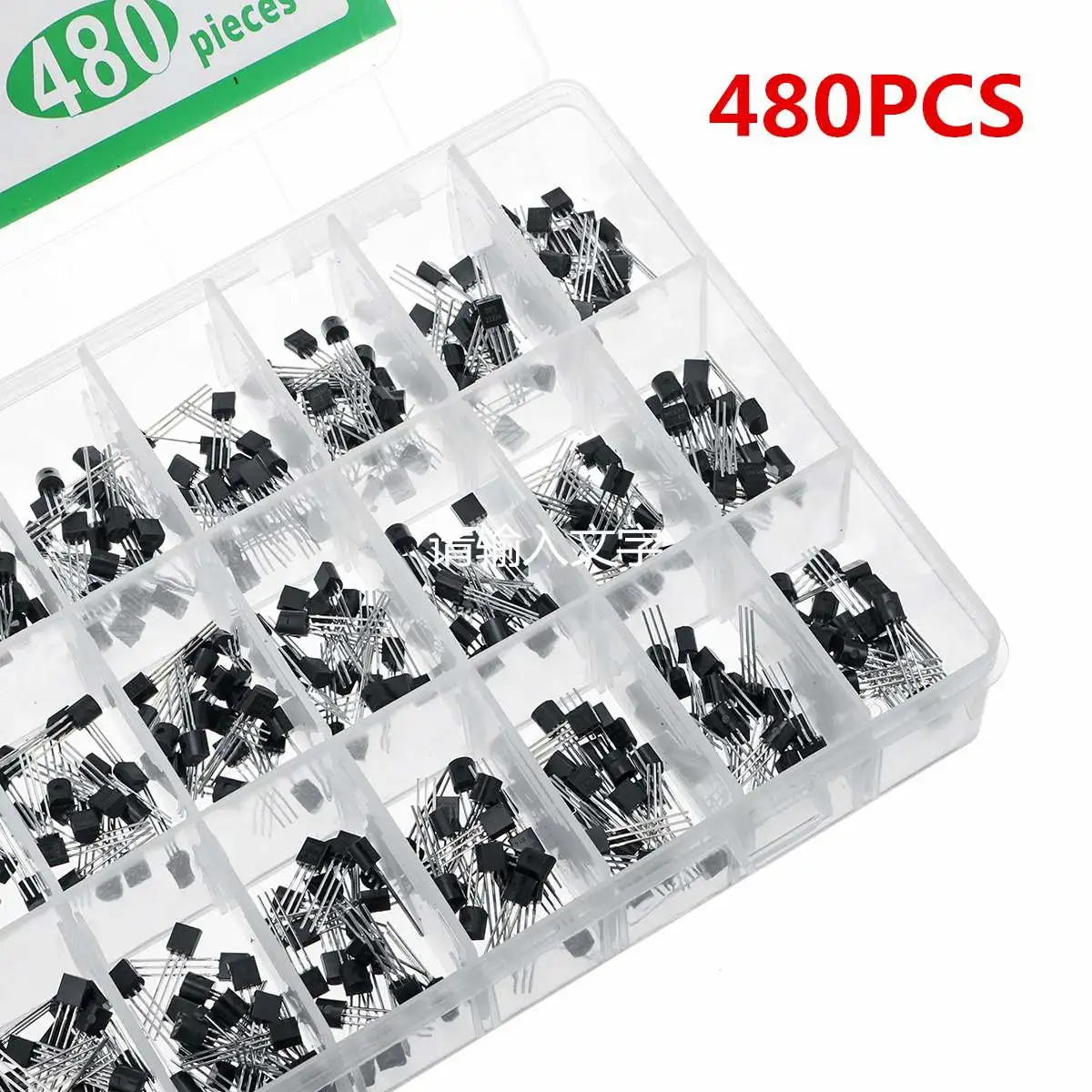 480Pcs 24 Types Silicon In-line NPN / PNP Transistor Assortment Kit Pack 2N2222 Components & Supplies Active Components