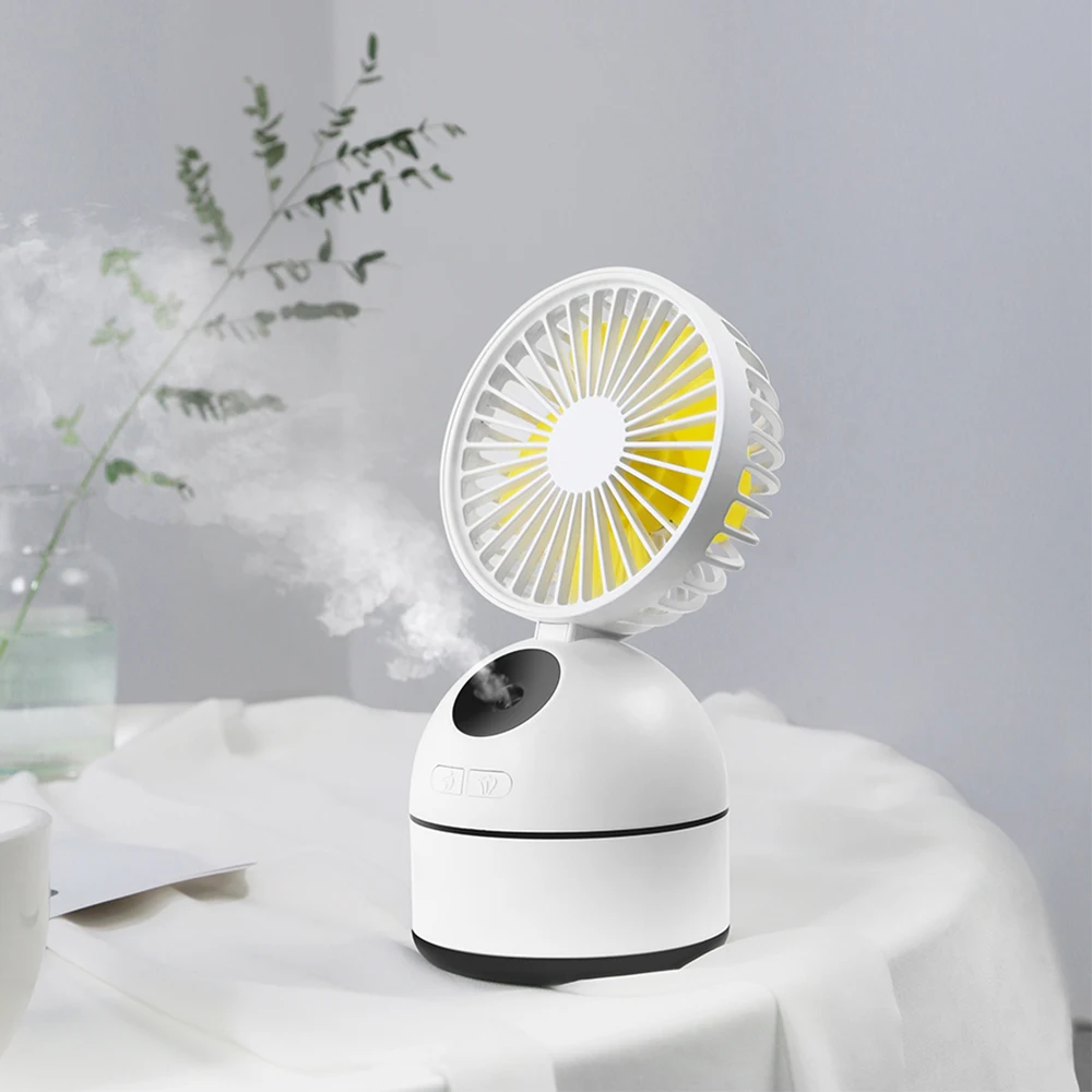 

3 in 1 Mini Portable Table Fan 200ML Air Humidifier USB Rechargeable Mini Spraying Cooling Air Fan Moisturizing Air Conditioner